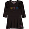 Stones Hearts Long Sleeve Ruffle Dress - Denny's