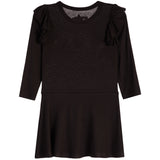 Stones Hearts Long Sleeve Ruffle Dress - Denny's