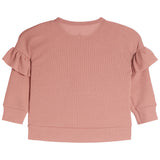 Drop Shoulder Ruffle Top & Ruffle Jogger Set - Denny's