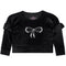 Pearl Bow Ruffle  Velour Sweatshirt - Denny's