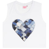 Tank With Denim Patch Heart