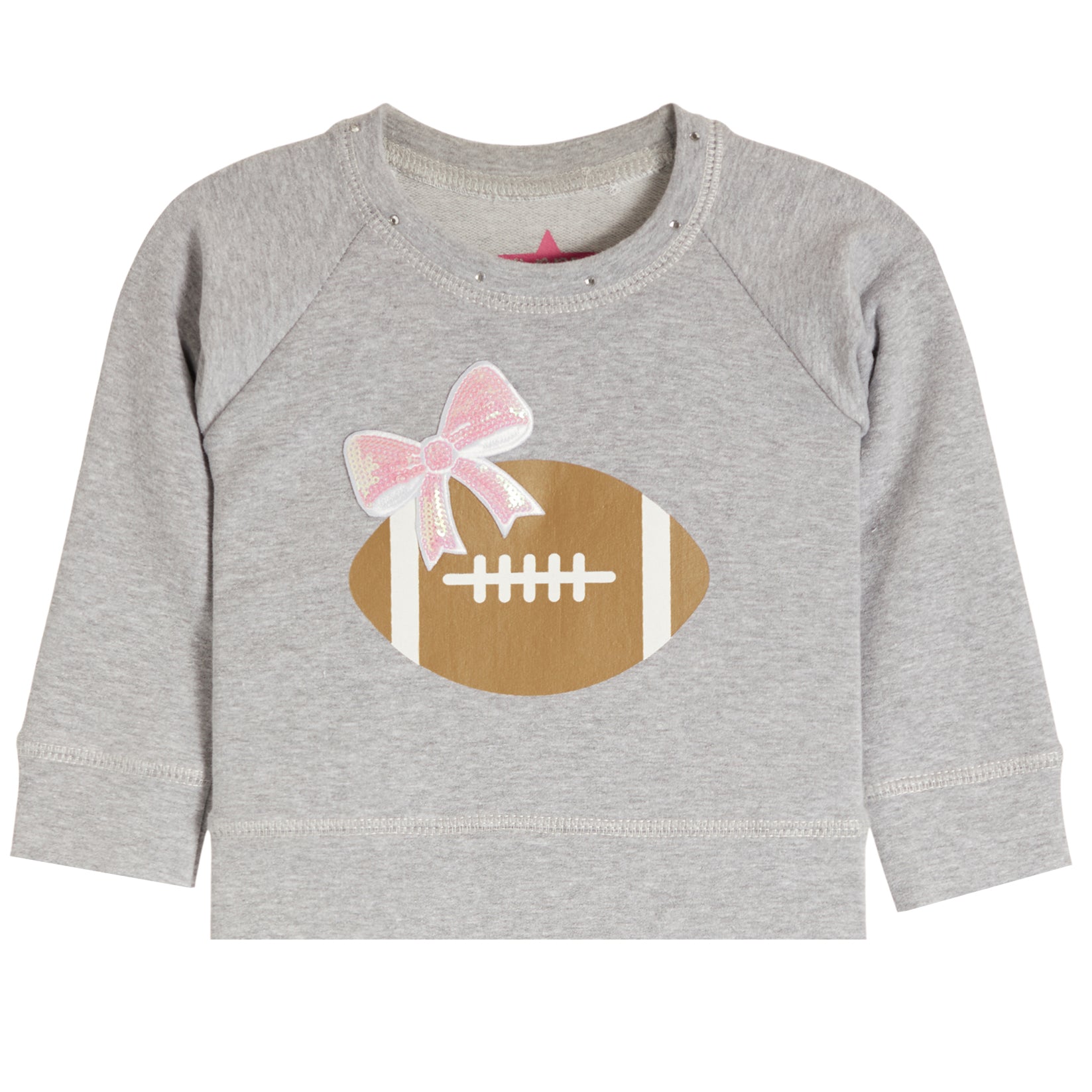 Glitter Bow Football Ruffle Sweatshirt - Denny's