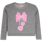 Bow Heart Necklace Long Sleeve Tee - Denny's