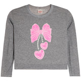 Bow Heart Necklace Long Sleeve Tee - Denny's
