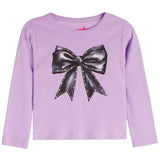 Black Leather Bow And Stones Long Sleeve Tee - Denny's