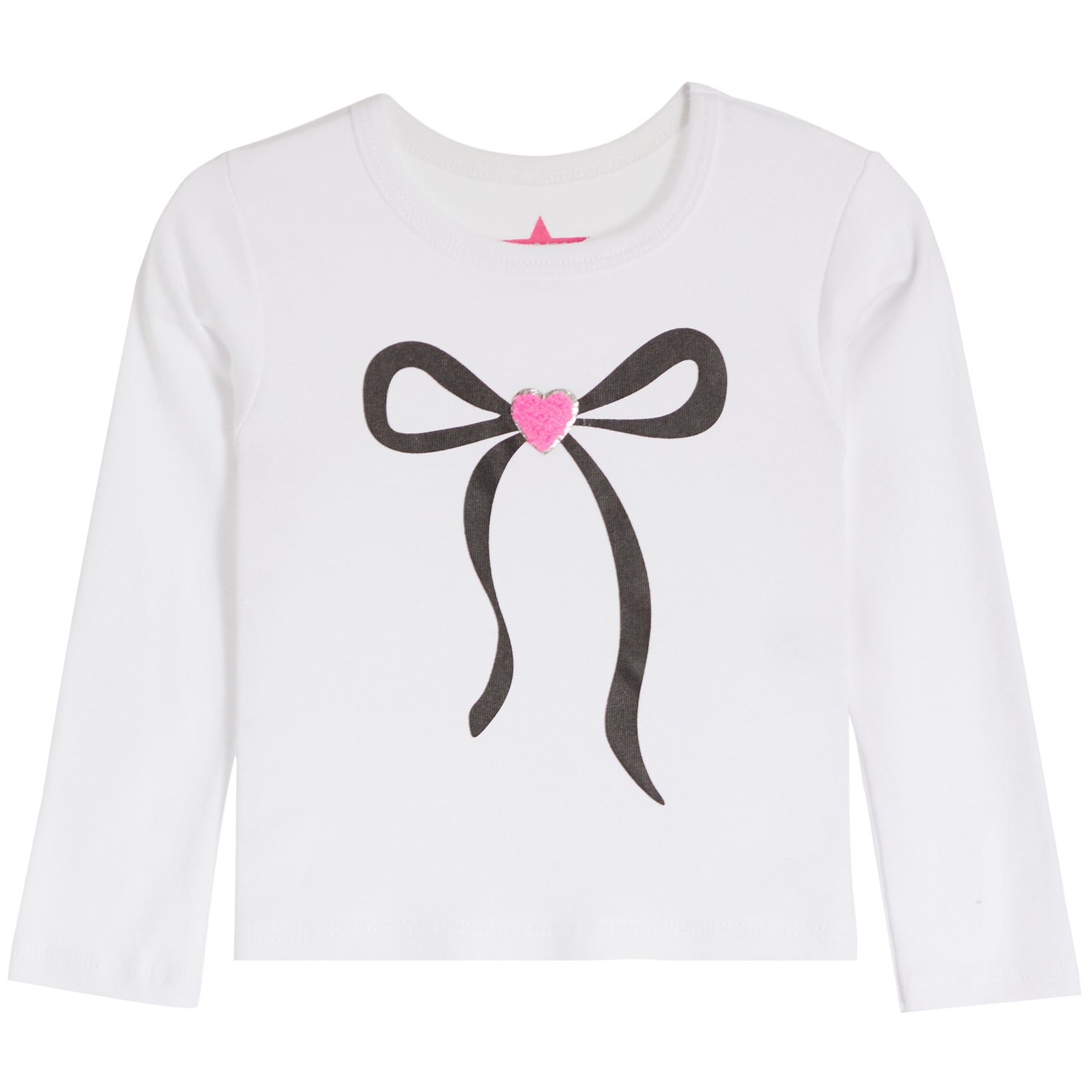 Long Sleeve With Black Bow And Pink Heart - Denny's