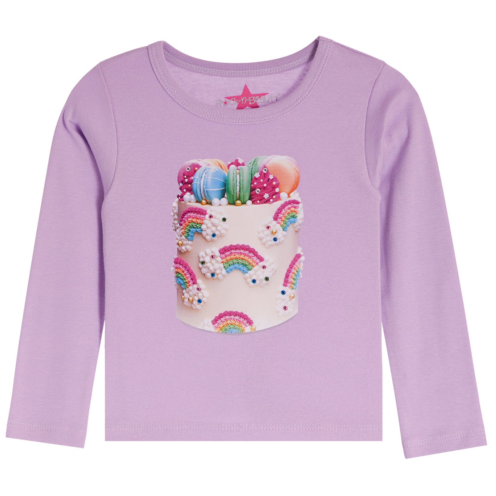 Long Sleeve Tee With Rainbow Cake - Denny's