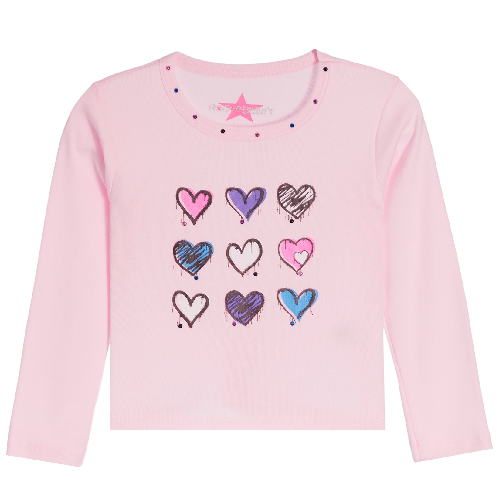 9 Scribble Hearts Long Sleeve Tee - Denny's