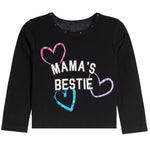 Mama`s Bestie Foil Hearts Long Sleeve Shirt - Denny's