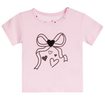 Black Bow And Plush Heart Short Sleeve Tee - Denny's