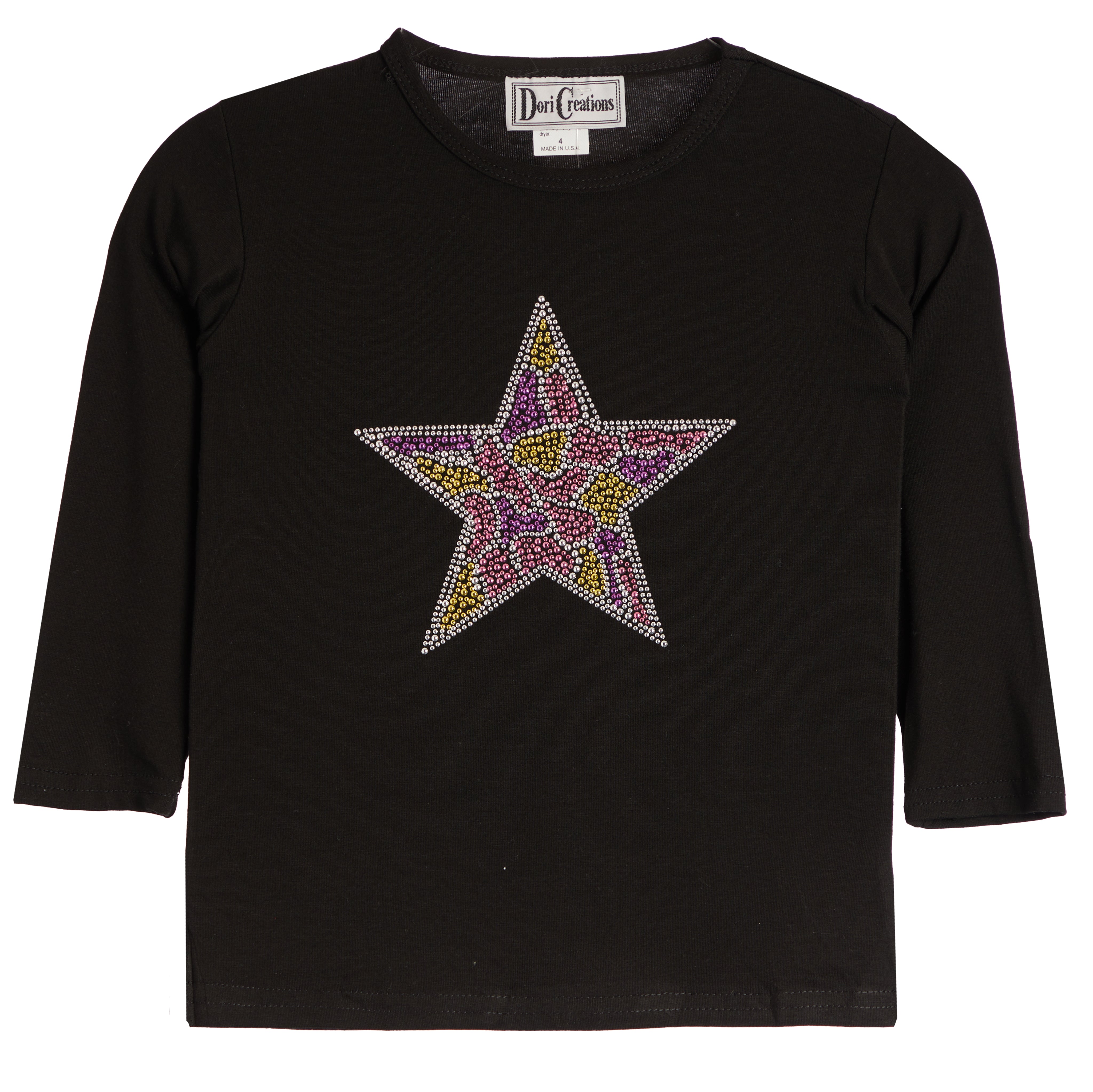Pastel Leopard Star Long Sleeve Top - Denny's