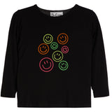 Multi Neon Smiley Long Sleeve Top - Denny's