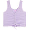 Lace Trim Tie Front Crop Tank - Denny's