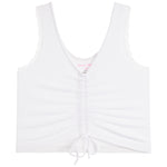 Lace Trim Tie Front Crop Tank - Denny's