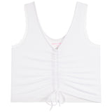 Lace Trim Tie Front Crop Tank - Denny's