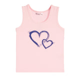 Brushed Navy Double Heart Rib Tank
