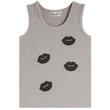 Allover Black Lips Rib Tank
