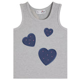 Studded Denim Hearts Rib Tank