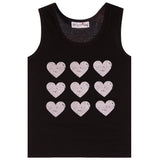 9 White Hearts Rib Tank