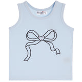 Black Bow And Heart Stones Rib Tank