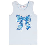 Rib Tank With Blue Heart Bow