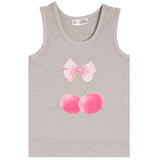 Rib Tank With Polka Dot Cherry