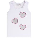 Heart & Pink Stones Rib Tank - Denny's