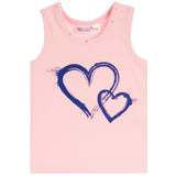 Double Navy Hearts Rib Tank