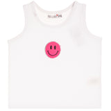 Rib Tank With Pink Plush Smiley