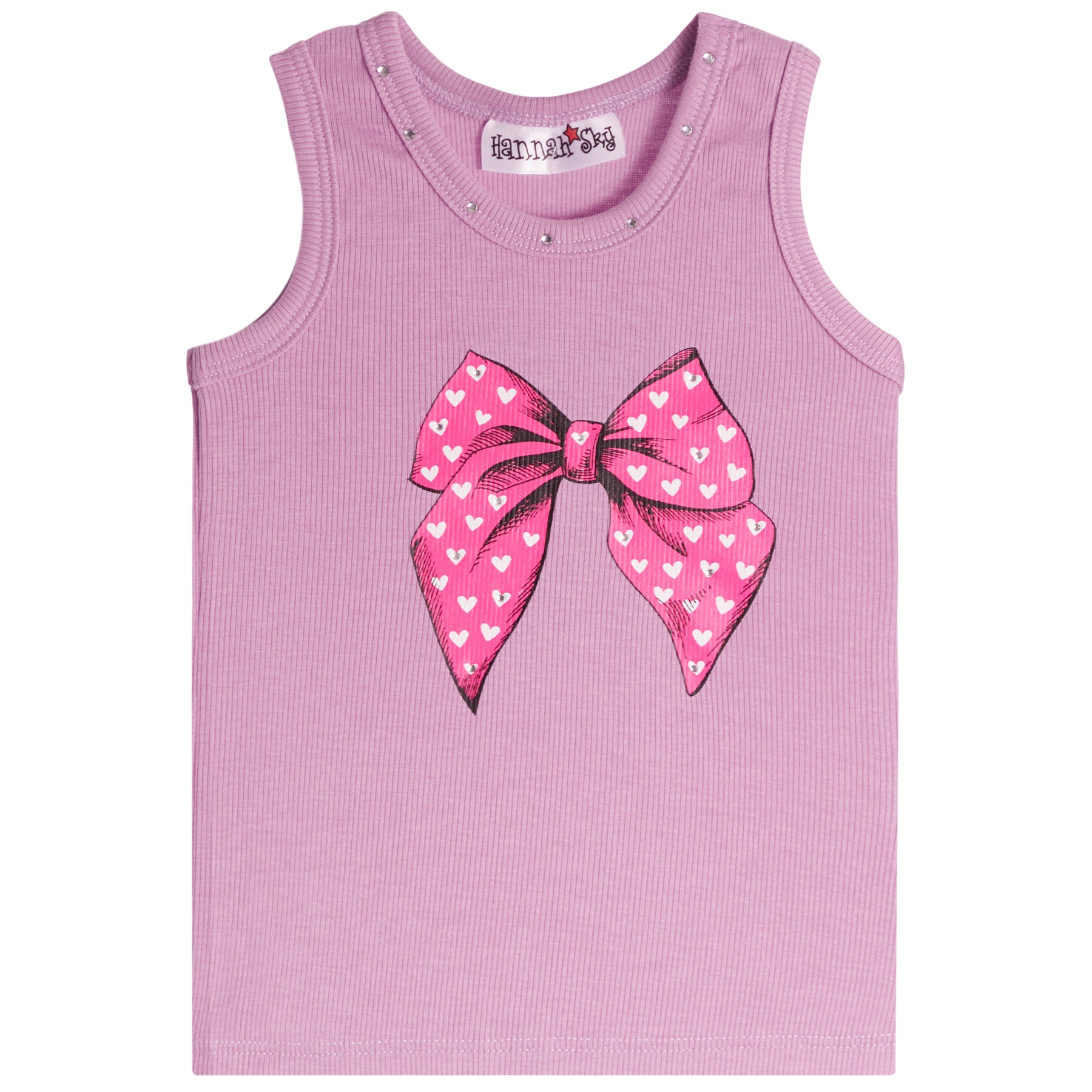 Pink Heart Bow Rib Tank - Denny's