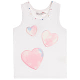 Rib Tank With Tie Dye Heart Patches