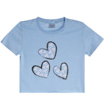 Short Sleeve Tee With Pink Bow Hearts - Denny's