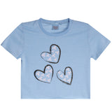 Short Sleeve Tee With Pink Bow Hearts - Denny's