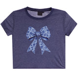 Blue Ditsy Bow Tee