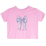 Short Sleeve Tee With Blue Bow - Denny's