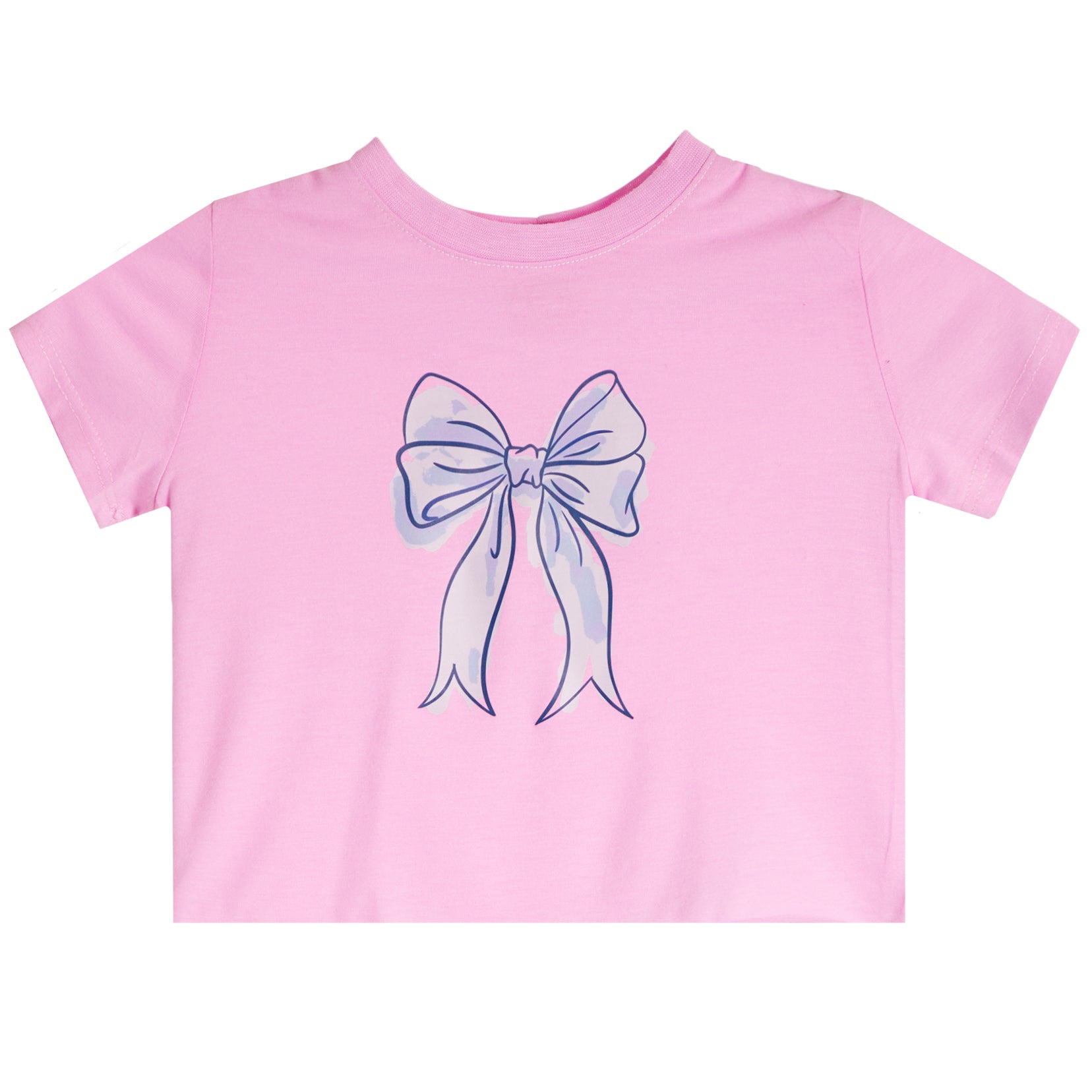 Short Sleeve Tee With Blue Bow - Denny's