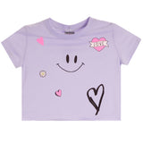 Short Sleeve Tee With Black Smile Toss