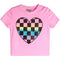 Multi Checked Heart Cropped Tee - Denny's