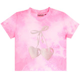 Cloud Tie Dye Short Sleeve Tee With Cherry Bow