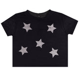 Short Sleeve Tee With Allover Silver Stars