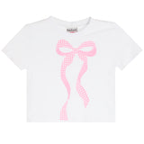 Pink Gingham Bow Short Sleeve Tee - Denny's