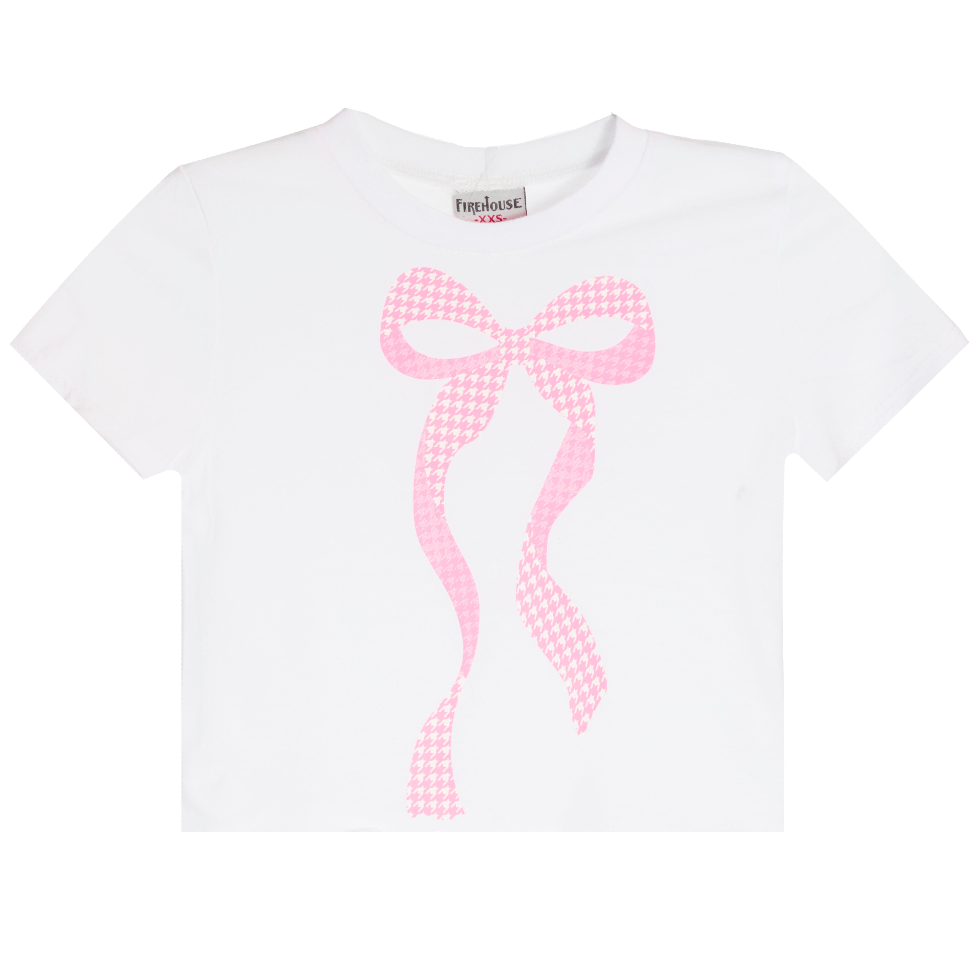 Pink Gingham Bow Short Sleeve Tee - Denny's