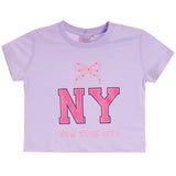 Short Sleeve Tee With NYC Bow and Stones