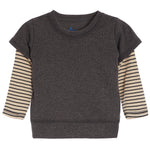 2fer Stripe Sleeve Sweatshirt - Denny's