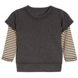 2fer Stripe Sleeve Sweatshirt - Denny's