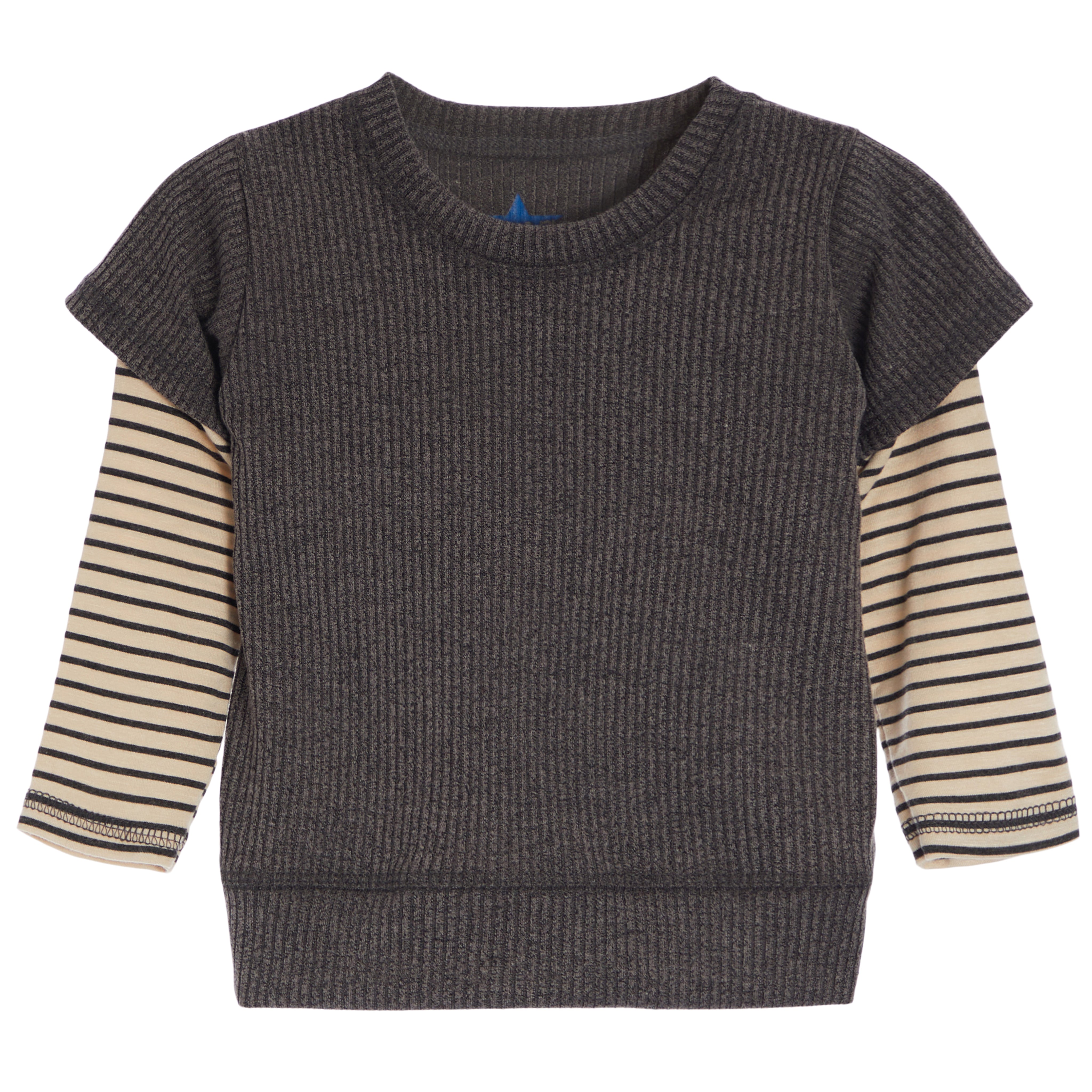 2fer Stripe Sleeve Sweatshirt - Denny's
