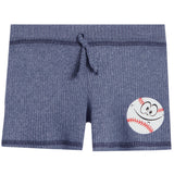 Short Sleeve French Terry Smiley Baseball Sweatshirt