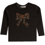 Leopard Bow Long Sleeve Shirt - Denny's
