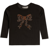 Leopard Bow Long Sleeve Shirt - Denny's