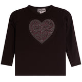 Silver & Pink Heart Long Sleeve Rib Tee